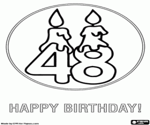 A happy 48th birthday coloring page