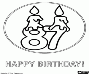 A happy 87th birthday coloring page