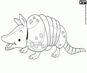 A happy armadillo coloring page
