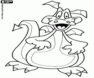 A happy dragon coloring page