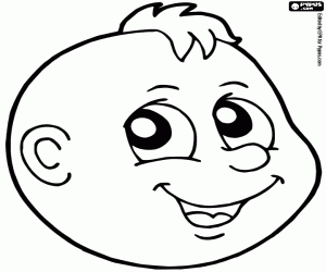 The happy face of a baby coloring page