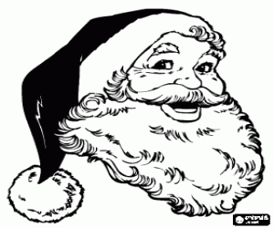 The happy face of Santa Claus coloring page
