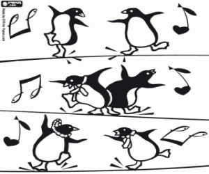 Happy Feet dancers penguins coloring page