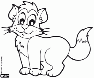 Happy Kitten coloring page