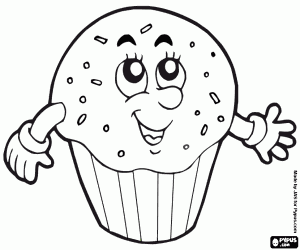 The happy muffin coloring page