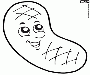 The happy sausage coloring page