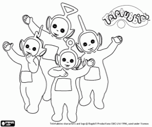 The happy Teletubbies coloring page