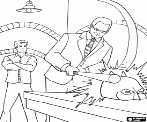 The hardness of the helmet of Batman coloring page
