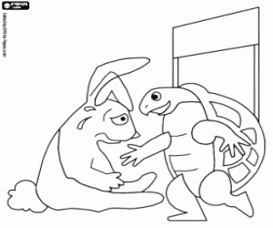 The hare and the tortoise coloring page