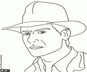 Harrison Ford is Indiana Jones coloring page