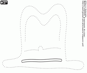 A hat in dashed line coloring page