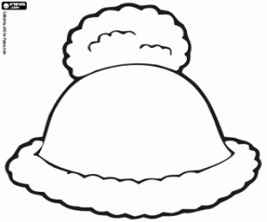 Hat with white tassel of Santa coloring page