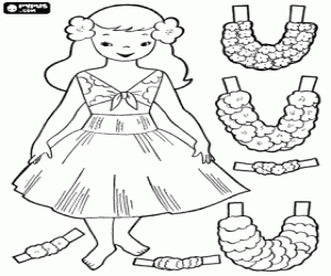 A Hawaiian doll to dress coloring page