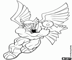 Hawkman, DC Comics superhero coloring page