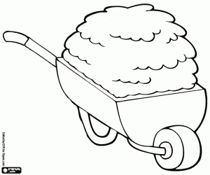 A hay wheelbarrow coloring page