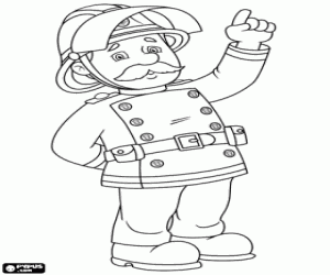 The head of the fireman Sam coloring page