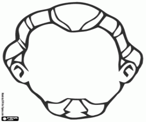 Head of a man with goatee beard coloring page