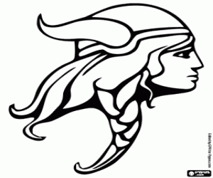 Head of a viking warrior woman coloring page
