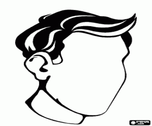 Head of man without facial features coloring page