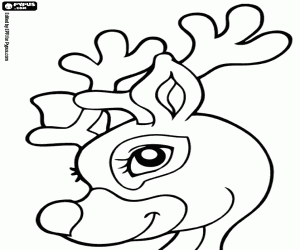 Head of Santa's reindeer, profile coloring page