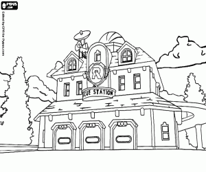 Headquarters of Robocar Poli coloring page