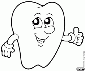 Healthy tooth, happy tooth coloring page