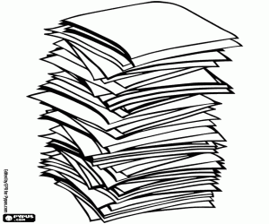 A heap of paper sheets coloring page