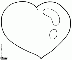 A heart, a symbol of love coloring page