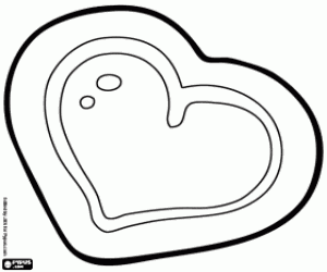 Heart's shaped cookie coloring page