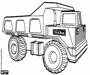A heavy truck for construction coloring page