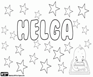 Helga, Norse name coloring page