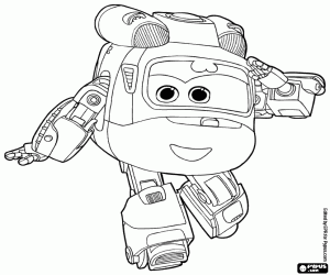 The helicopter Dizzy, Super Wings coloring page