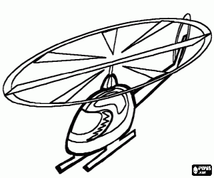 Helicopter in action coloring page