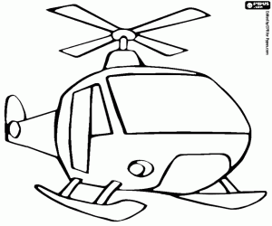 Helicopter with landing skids coloring page