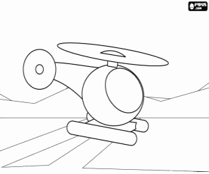 The helicopter and the mountains coloring page