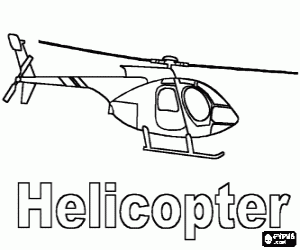 Helicopter with its name coloring page