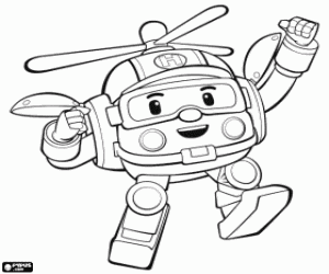 The helicopter robot Helly coloring page