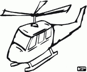 A helicopter seen from the air coloring page