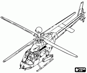 Helicopter viewed from above coloring page
