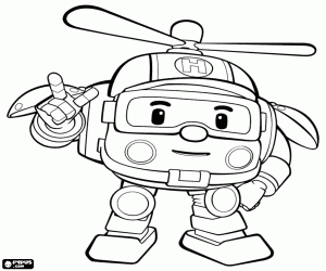 Helly the helicopter coloring page