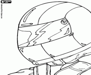 A helmet of a race driver coloring page