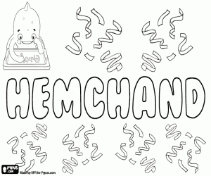 Hemchand, hindu name coloring page
