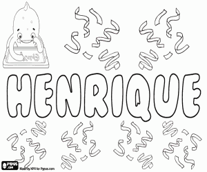 Henrique, male name coloring page