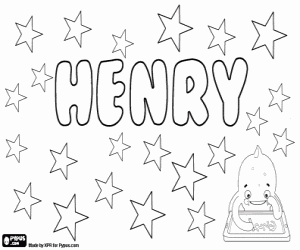 Henry, English name coloring page