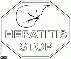 Hepatitis, a liver disease coloring page