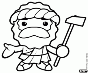 Hephaestus or Vulcan, the god of Fire coloring page