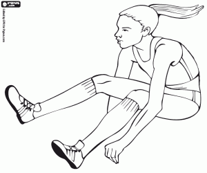 Heptathlon athlete in the long jump coloring page