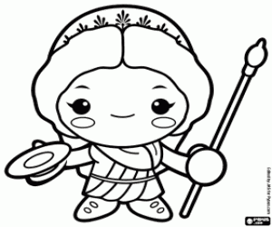 Hera or Juno, the Queen of the Gods coloring page