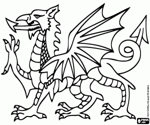 Heraldic Dragon coloring page