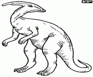 Herbivorous dinosaur, parasaurus coloring page